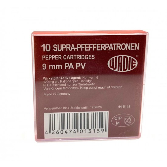 Wadie 9mm PA PV-Supra Pepper gáztöltény 120mg